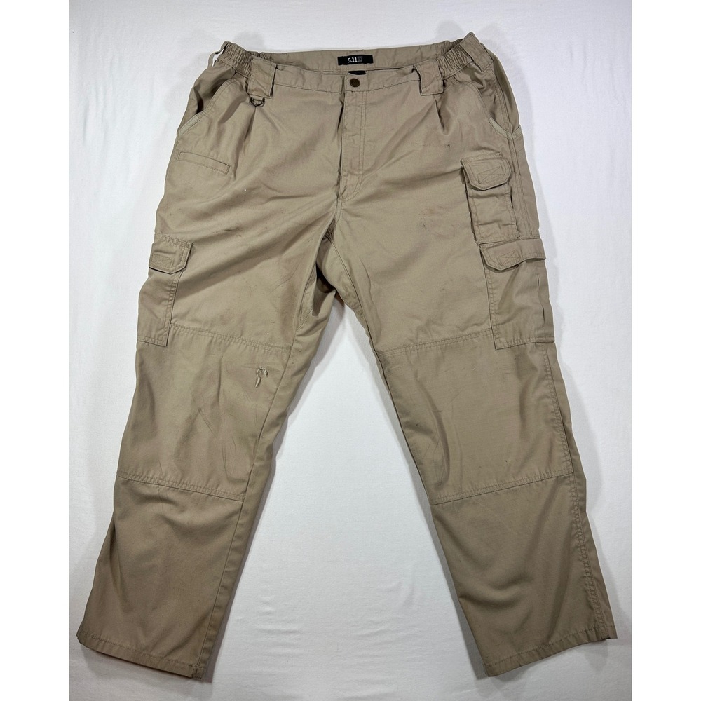 5.11 Tactical Mens Cargo Pants 42x30 Khaki Tan Ripstop Work Hiking Trousers